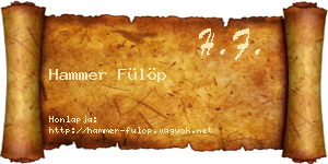 Hammer Fülöp névjegykártya